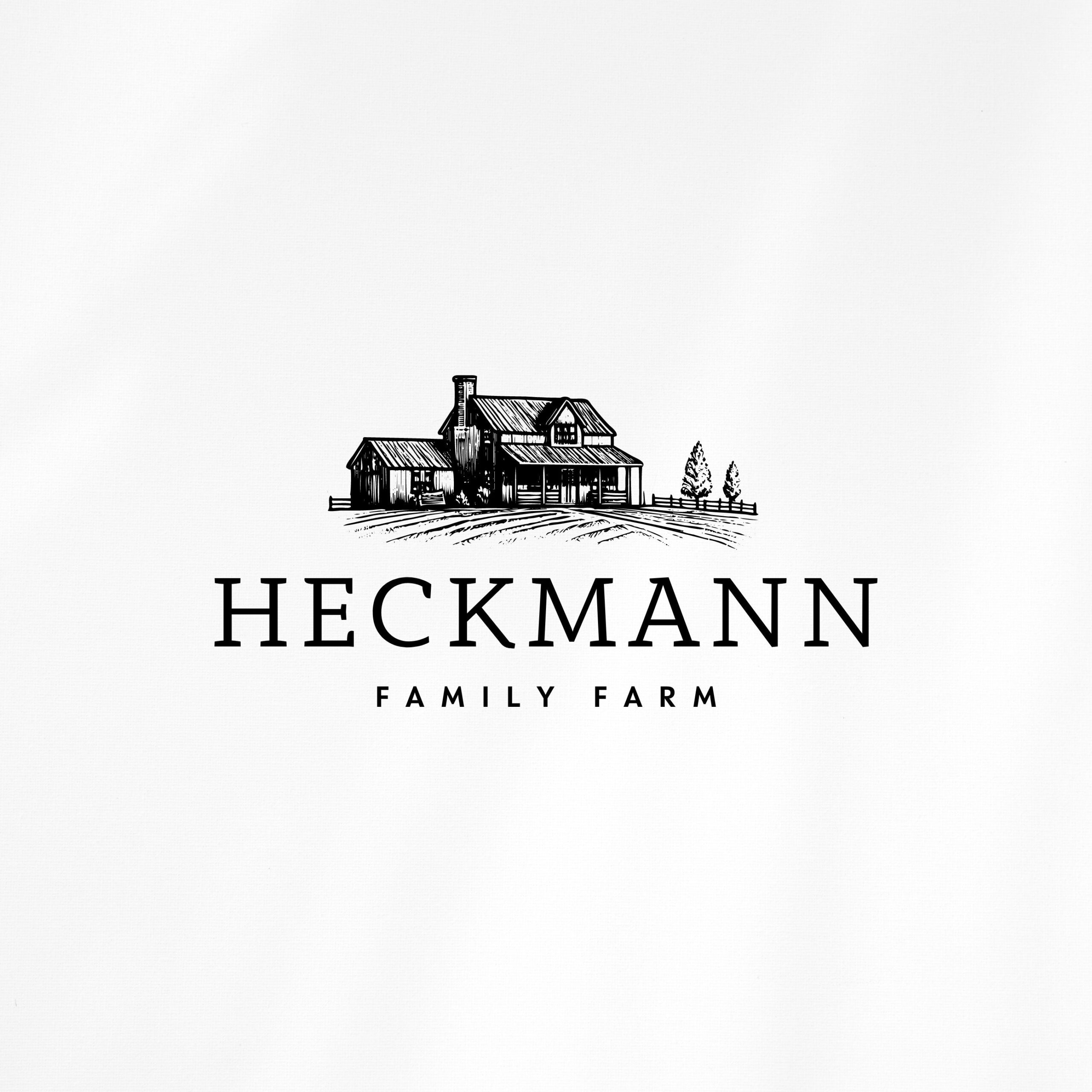 Family Farm Logo Design – Farm House Drawing Logo – Custom Logo Design ...