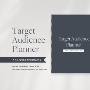 Target Audience Planner and Questionnaire | Customer Persona | Small Business Resources | Printable & Fillable | 2024 Business Ideas