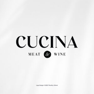 Fancy Restaurant Logo Design Package - Custom Logo Design - Meat & Wine Brand Package - Social Media + Print Designs Included