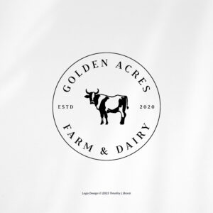 Farm & Dairy Logo Design - Custom Logo Design - Farm Branding Package - Cow Logo Design - Customizable
