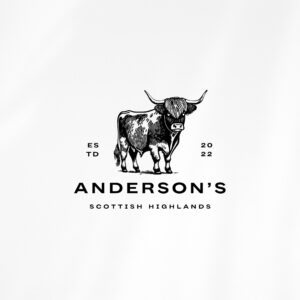 Scottish Highland Cattle Farm Logo Design - Custom Logo Design - Family Ranch Logo Design - Scottish Highlands