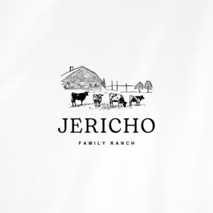 Family Ranch Logo Design - Cattle Drawing Logo - Custom Logo Design Template