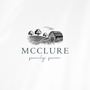 Family Farm Logo Design - Family Farm House Drawing Logo - Custom Hand-Drawn Logo Design Template